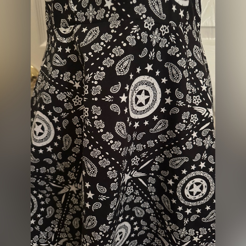 Marvel Comics Captin American Paisley Print Sundress NWOT - Picture 2 of 9